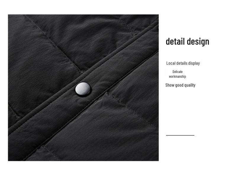 Men's Premium Lightweight Goose Down Jacket: Winter Casual Lapel Style, Middle-Aged Dad, 90% Down Warmth.
