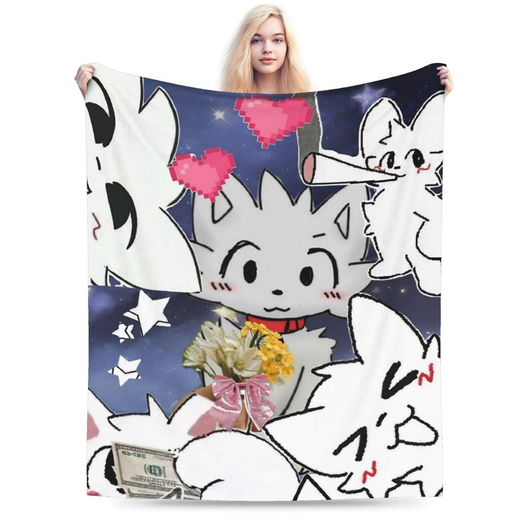Boykisser Silly Cat Blankets Fleece Spring Autumn Cartoon Portable Super Soft Throw Blankets for Bedding Outdoor Quilt