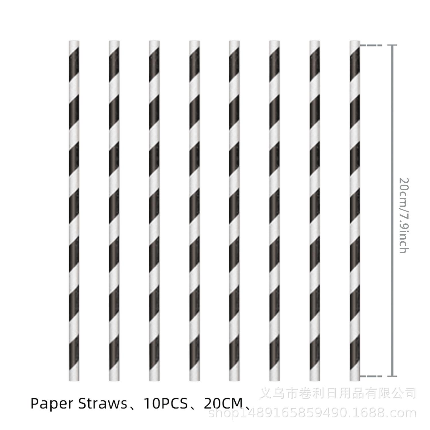 

Racing Theme Party Supplies Racing Party Decoration Disposable Tableware Tissue Paper Cup Tablecloth black striped straw 10pcs