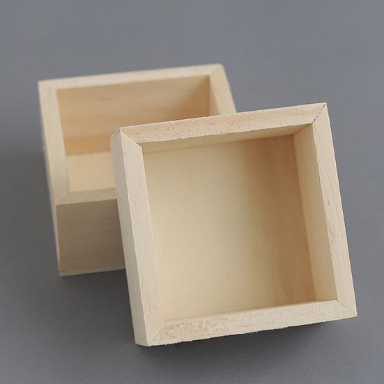 Scatola di immagazzinaggio primaria in legno, quadrata rustica, versatile, mini, articoli vari, scatole per gioielli, articoli per la casa