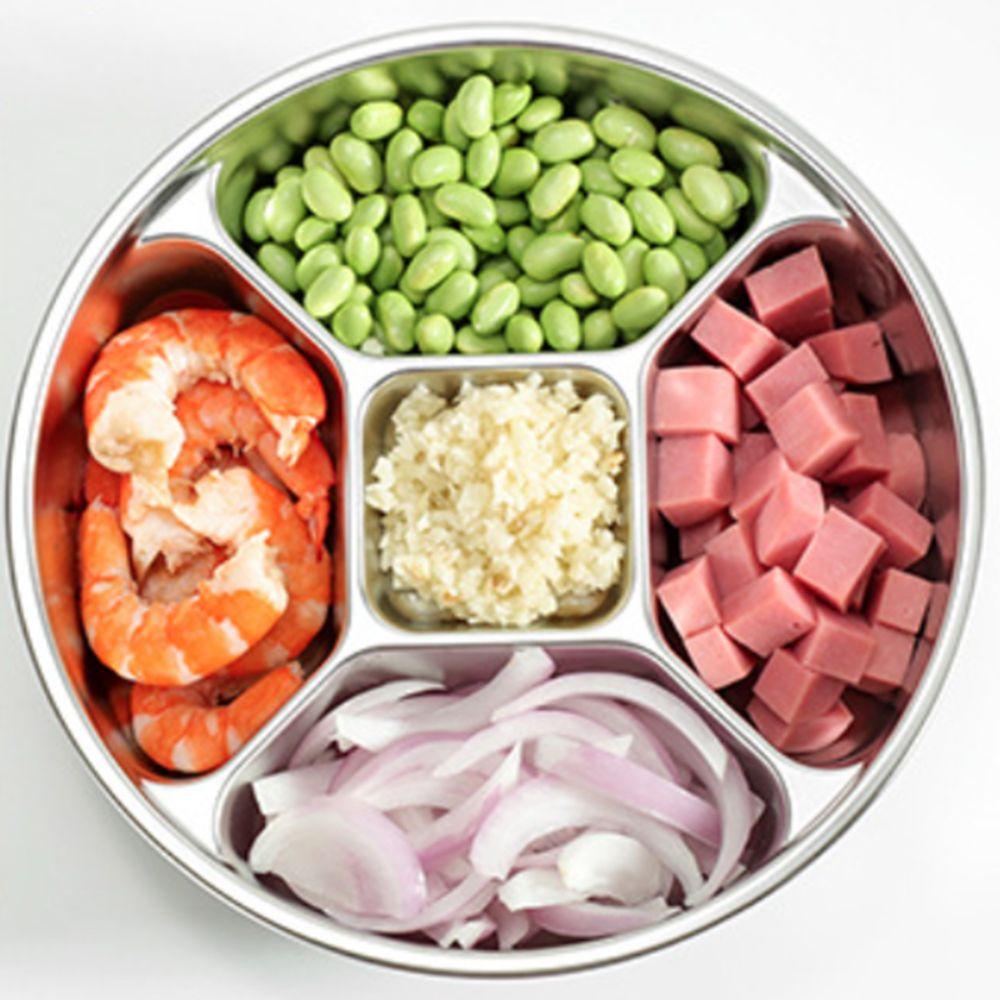 Fall-resistant Kitchen Food Preparation Tray 304 Stainless Steel Snack Tray Side Dishes Tray Fruit