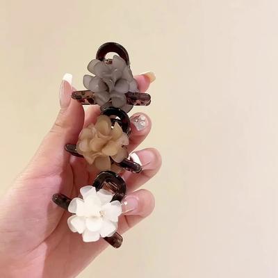 Acryl Kamelie Kleine Haarspangen für Frauen Mädchen Retro Haarnadel Stirnband für Haaraccessoires Kopfbedeckung Ornament