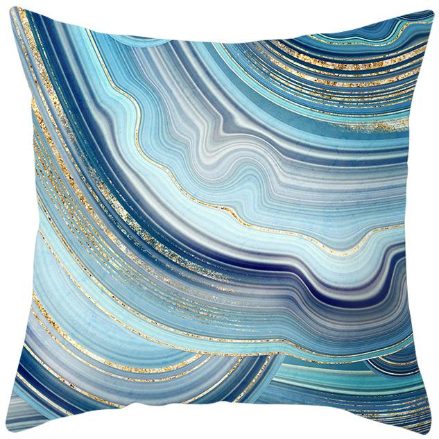 Blue Marble Printed Pillow Abstract Home Sofa Car Pillow Head Cushion