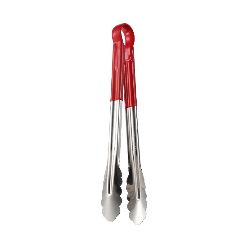 304 Stainless Steel Anti-Scald Silicone Food Tongs for Barbecue, Grilled Meat, Bread, and Baking