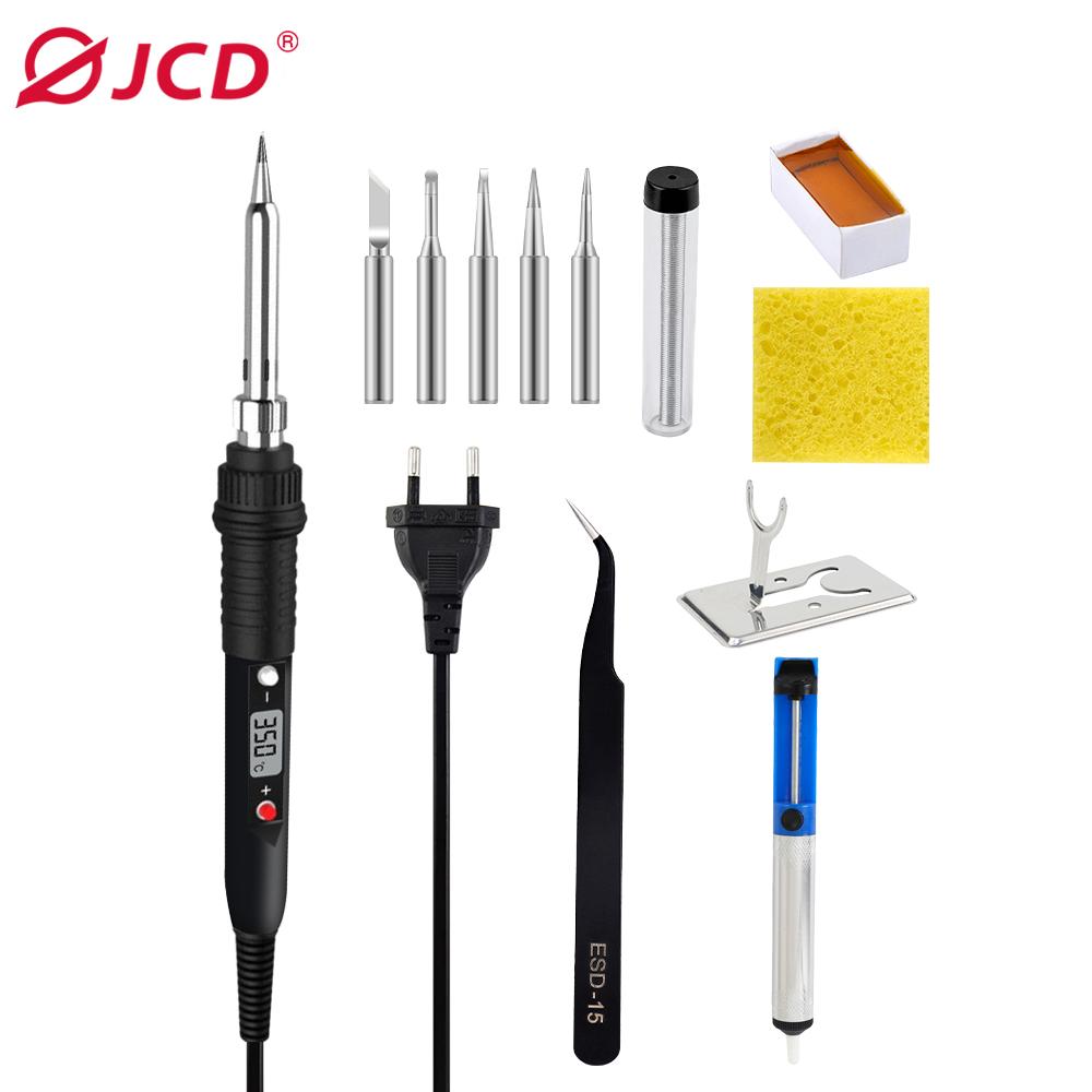 JCD 80W Soldering Iron Sponge Professional Tin Electric Bread Adjustable Temperature 220V Lead-free Welding Repair Tools