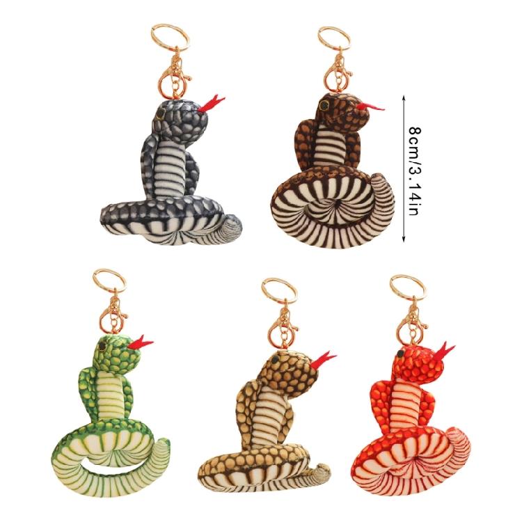 Handmade Lovely Snake Plush Keychain Charm Pendant Craft with Sturdy PP Cotton for Soft and Comfortable Feel Use