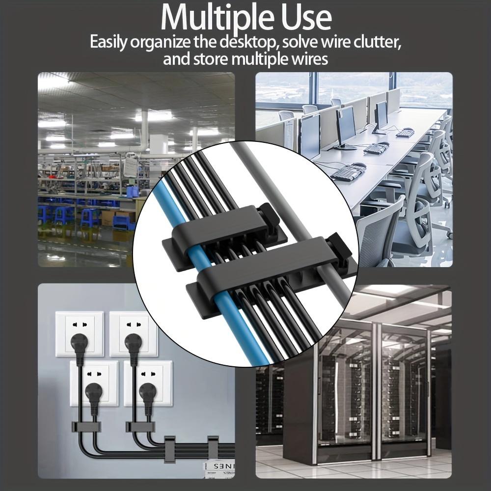 Self-Adhesive Cable Management Clips, Cable Organizers for Under-Desk TV, PC, and Ethernet Cables in Home Offices