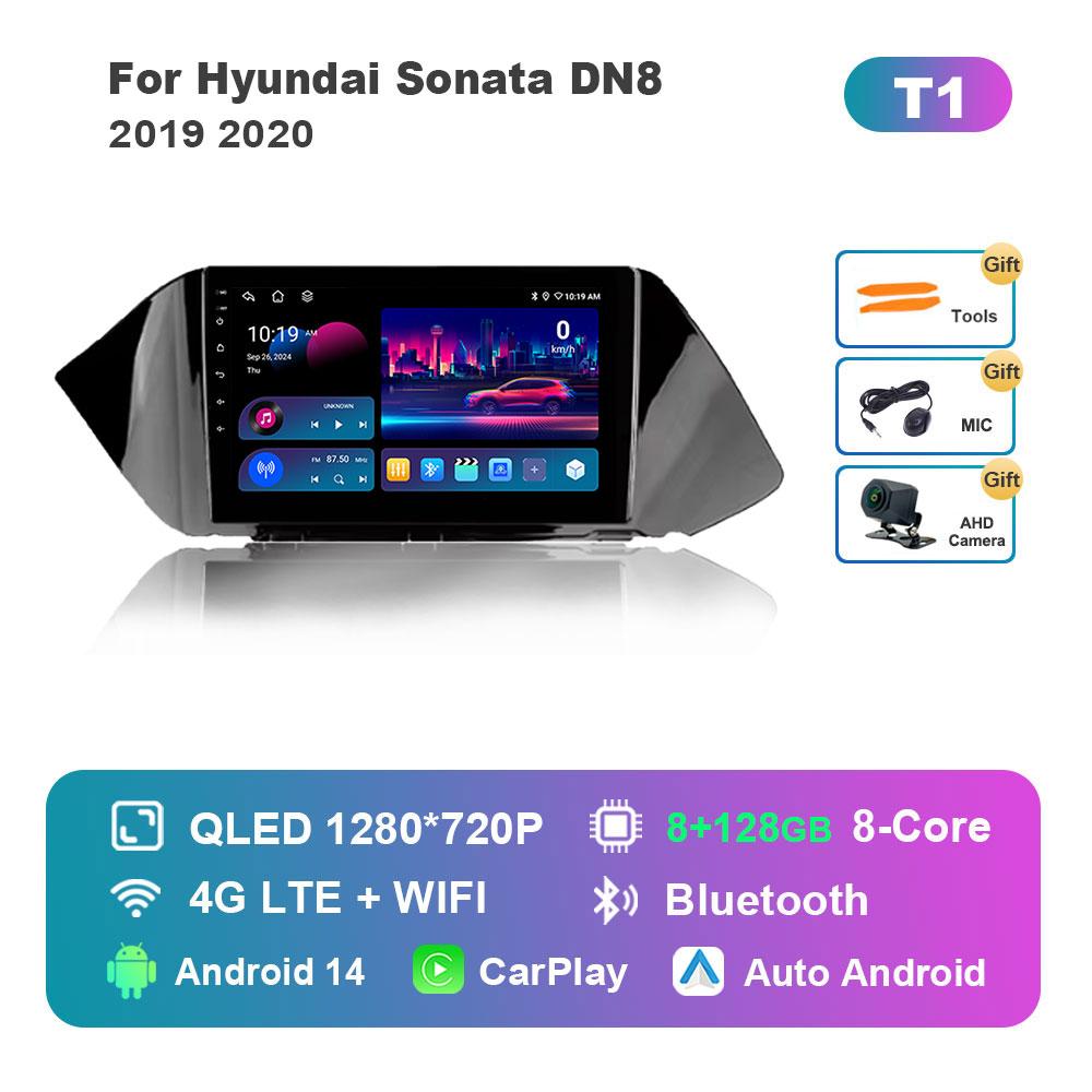 For Hyundai Sonata DN8 2019 2020 Car Radio Multimedia Player Android 14 GPS Navigation 4G Carplay DSP Stereo WiFi Auto Tools