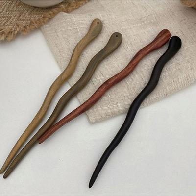 Eleganter Haarstab aus Holz im chinesischen Stil für Frauen Mädchen Haarnadeln Einfache Haargabel Vintage Hanfu Cheongsam Kopfschmuck Haaraccessoires