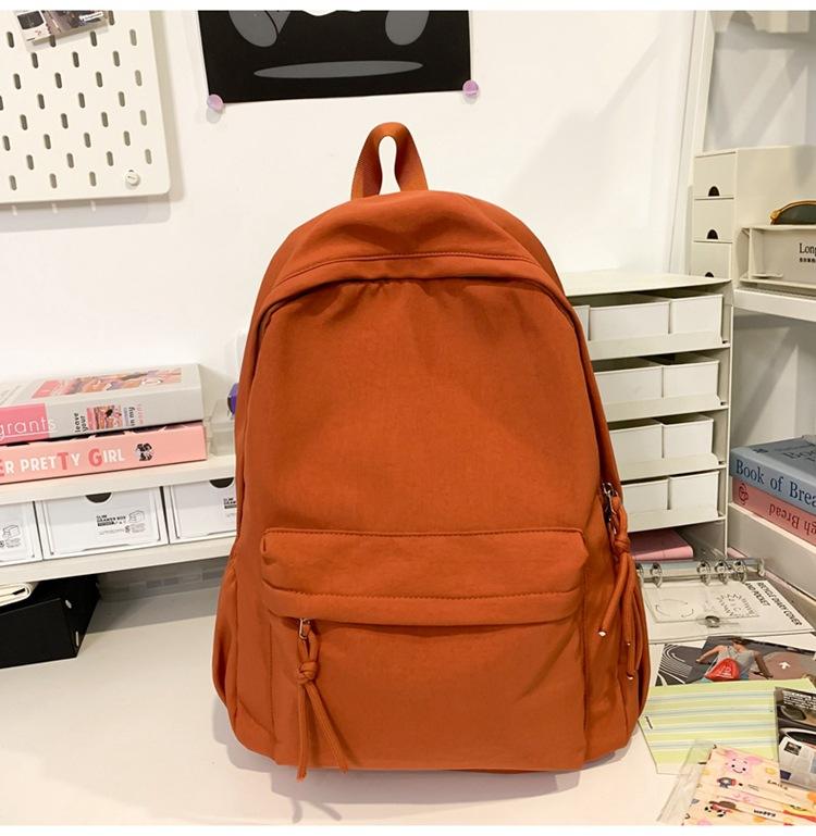 

Стильный, простой, высококачественный, однотонный универсальный школьный рюкзак, для учеников средней школы, старшеклассников, студентов, рюкзак оранжевый