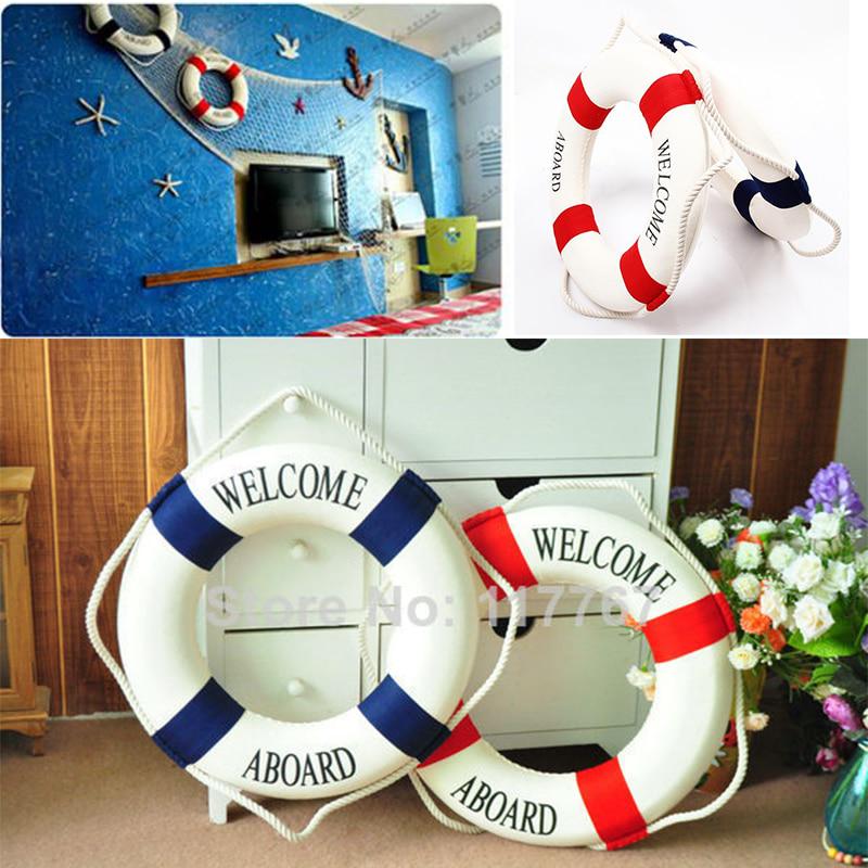Mediterranean Family Adorment Life Buoy Crafts Wall Sticker Room Decoration Life Ring Home Decor