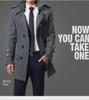 2024 Autumn/Winter Men's Slim Double-Breasted Wool Trench Coat - Trendy Korean Style