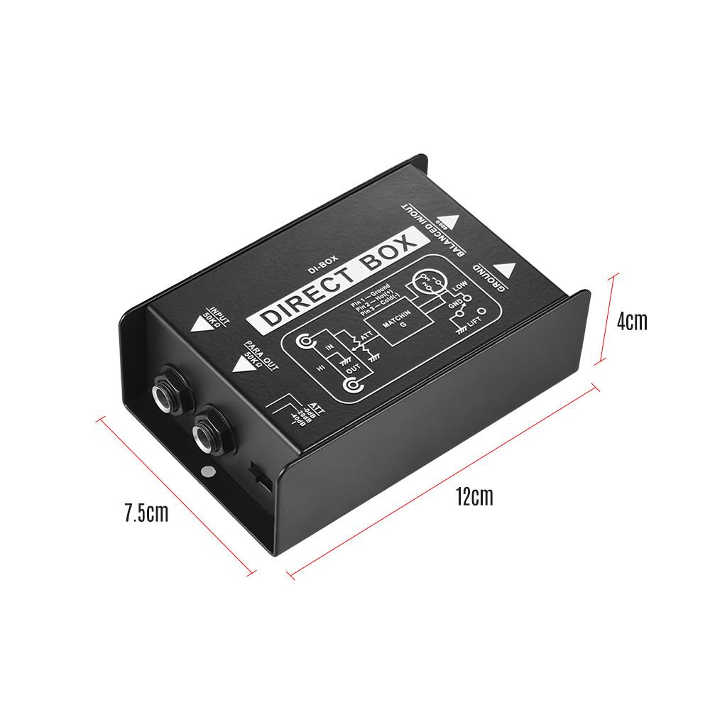 Professional Single Channel Passive DI Box Direct Injection Audio Box Balanced & Unbalance Signal Converter with XLR