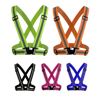 Gilet de sécurité réfléchissant en forme de V réglable Ceinture élastique lumineuse pour la course nocturne le cyclisme les sports les vêtements d'extérieur