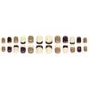 Brown Tone French Style Short Wearable Nail Tips - Detachable Patchwork Nail Art Stickers