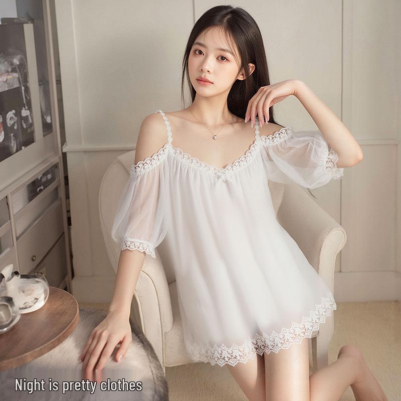 

Чувственный прозрачный комплект нижнего белья для пар: Майка и халат для кокетливого веселья перед сном One Size