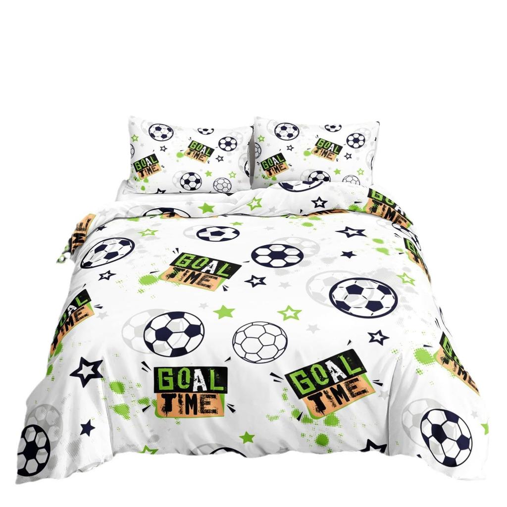 Cartoon Football Sheets, Quilt Sets, Bedding Sets, Three-Piece Digital Printing Student Dormitory Sets