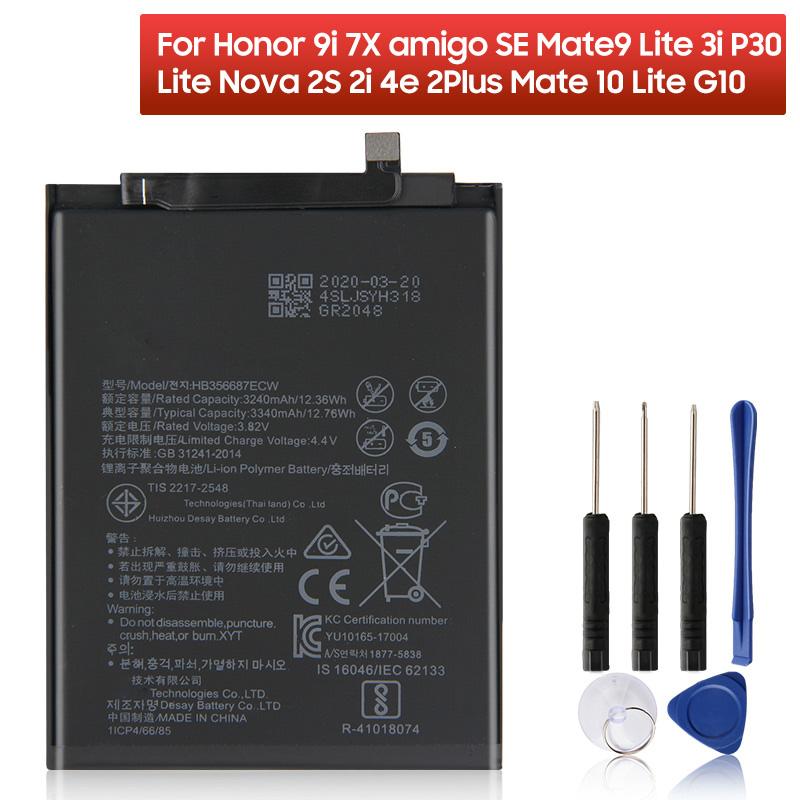 Rechargeable Lithium Battery For Huawei P30 Lite Nova 2S 2i 4e 2Plus Mate 10 Lite G10 Honor 7X Mate SE Mate9 Lite 3i HB356687ECW Phone Battery