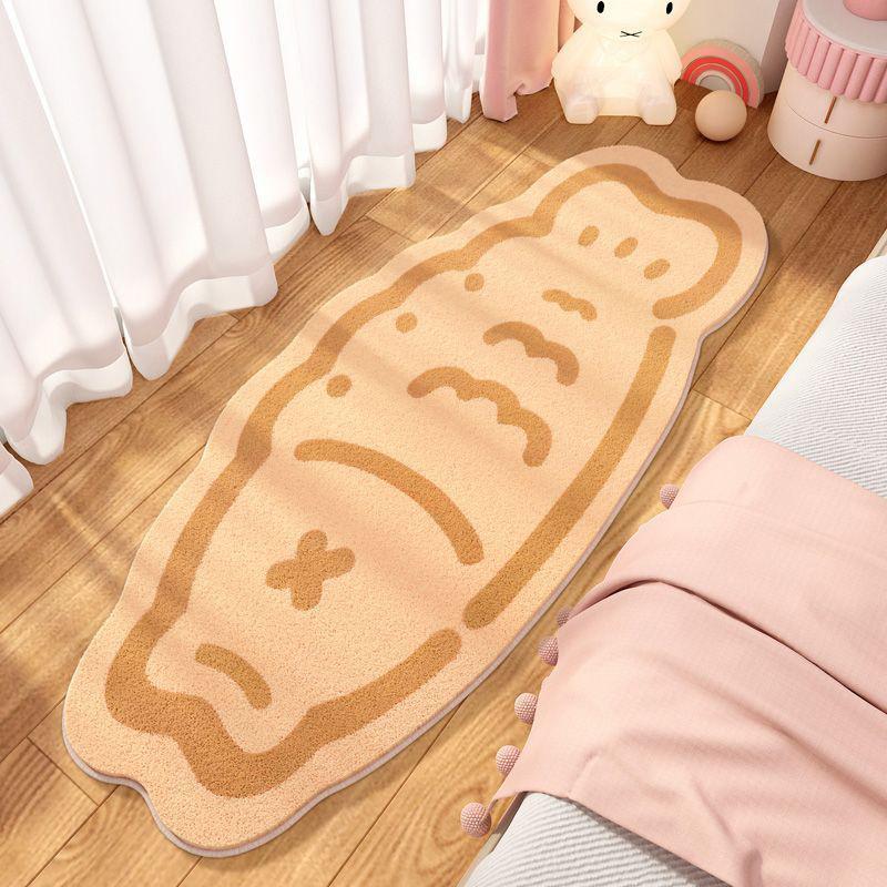 Cartoon Shaped Imitation Cashmere Insulation Carpet, Bedroom Bedside Carpet, Skin Friendly And Wear-Resistant Foot Mat