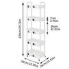 5-Tier Rolling Cart with Wheels Multifunction Utility Storage Carts Kitchen Storage Organizer Mobile Shelving Unit for Bathroom