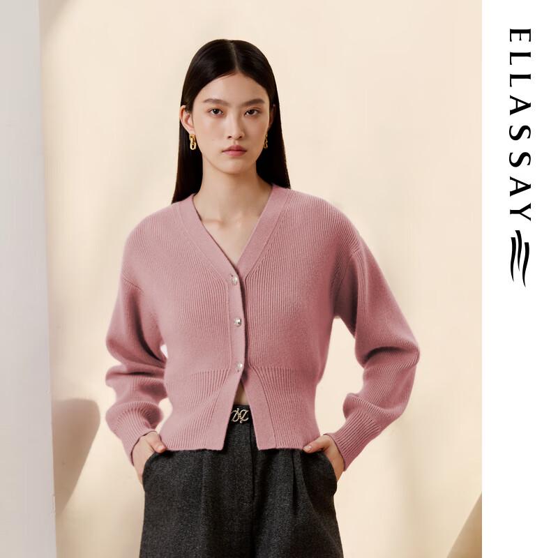 ELLASSAY Women's V-Neck Knit Cardigan