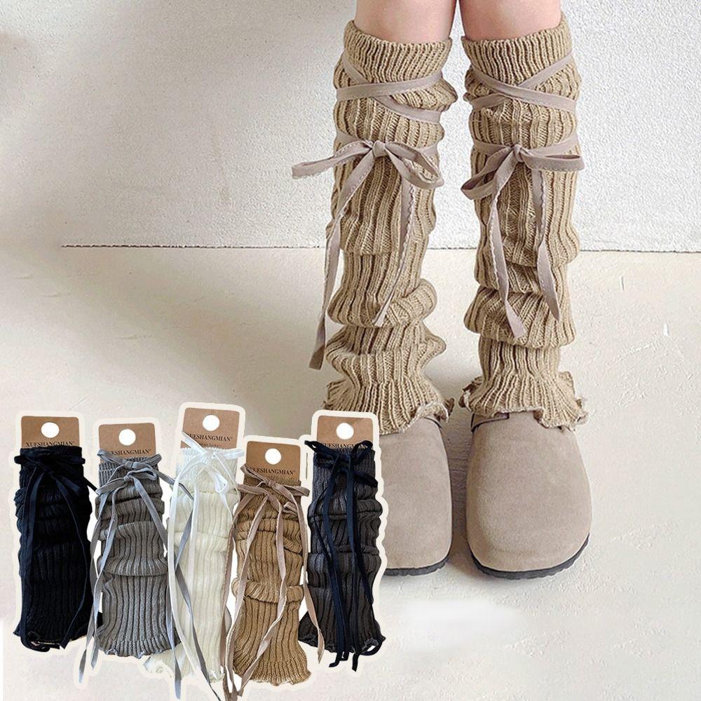 Elastic Foot Cover Knitted Lolita Style Socks Korean Style Kids Lace Leg Warmers  Winter Season