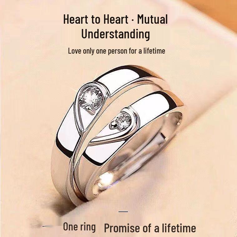 Eternal Love Moissanite Couple Rings: Silver Bands for Men & Women - Perfect for Proposals, Birthdays, or Valentine's Day.