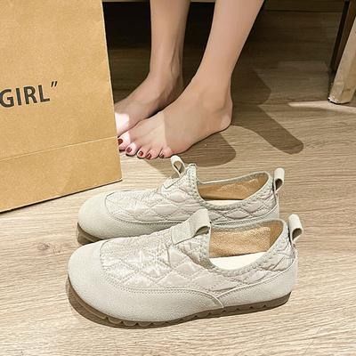 Soft Sole Soft Surface Comfortable Pregnant Women Single Shoes Women's Autumn 2025 New One-pedal Round Head Flat Bottom Casual Doudou Shoes
