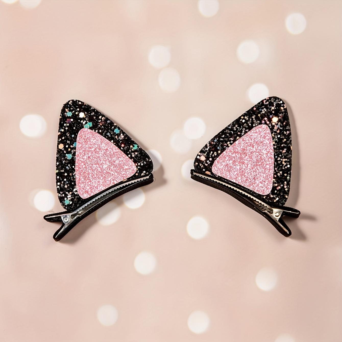 1Pair Cat Ears Hair Accessories Sequins Cat Ears Hairpins Cute Girls Party Decor Cat Lovers Dress Up Accessories Style 1