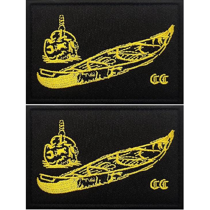 Вышитые аппликации «Наблюдение на передовой», Забавные тканевые аппликации «Экспедиционное каноэ», для эмблемы передовой, тактические, швейные Color-c