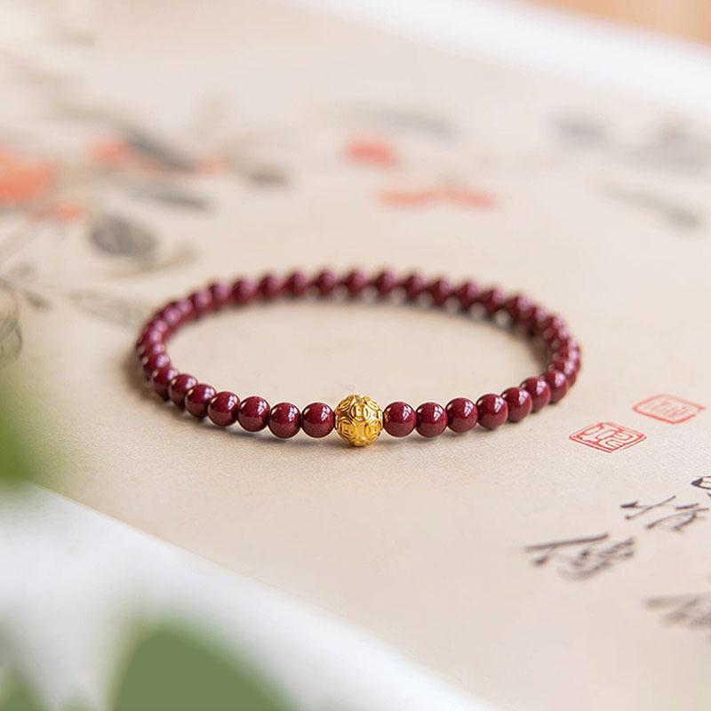 Women s Genuine Sand Gold Cinnabar Zodiac Bracelet - Perfect Gift or Souvenir