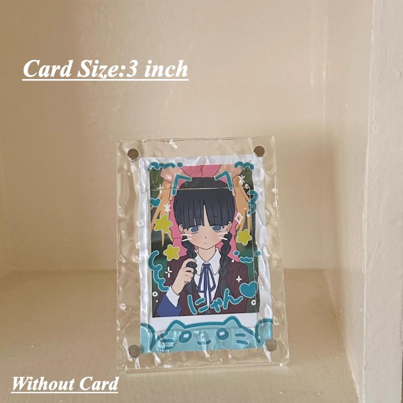 

Кристальная рябь Акриловая фоторамка Красочная рамка для фотокарточек для 3-дюймовых Polaroid Kpop-карточек Настольная подставка Милый декор для комнаты девочки прозрачный