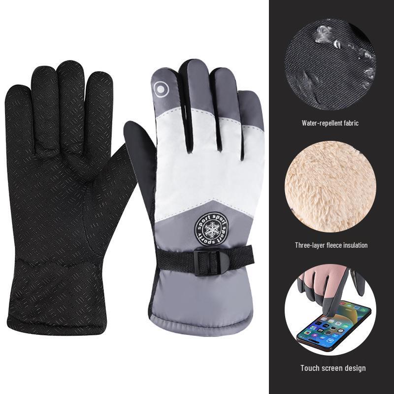 Touchscreen Kaltwetter Ski- & Fahrradhandschuhe für Damen und Herren - Warm, Spritzwassergeschützt, Samtgefüttert