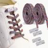 2 Paia di Lacci per Scarpe Elastici Glitterati - Lacci Elastici Colorati Senza Nodo - Accessorio per Scarpe con Fermagli a Croce Diamantati Bling per Indossarli Facilmente
