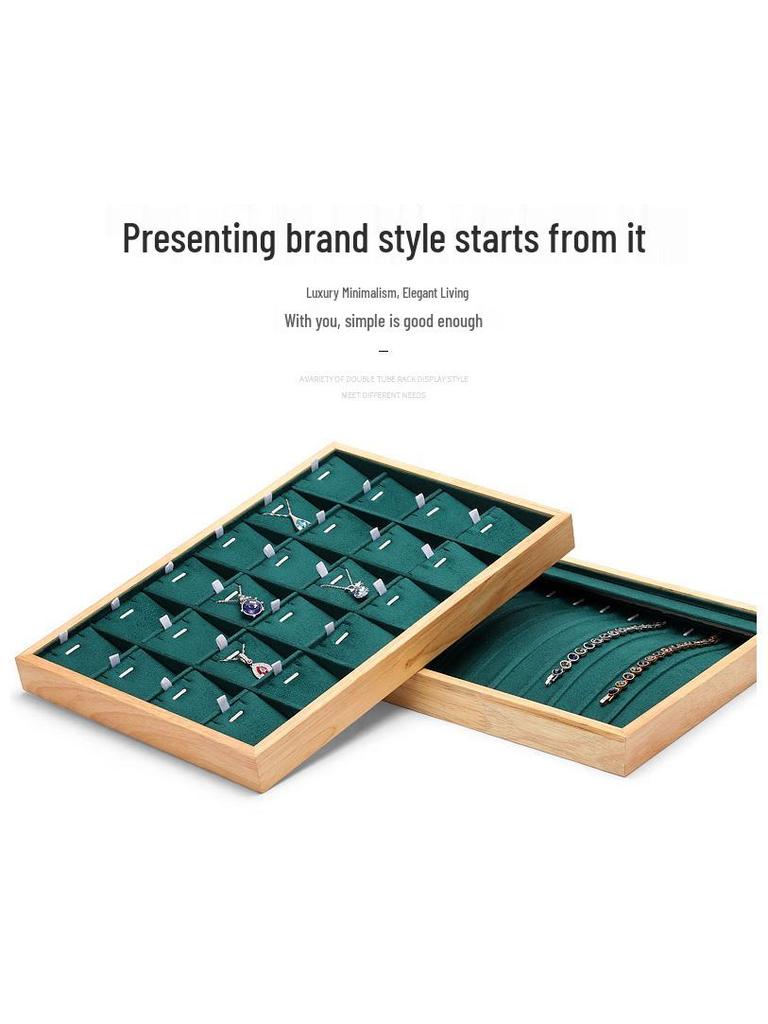 Digu Massivholz Schmuck-Präsentationsschale mit 12 Fächern für Ringe, Halsketten und Armbänder