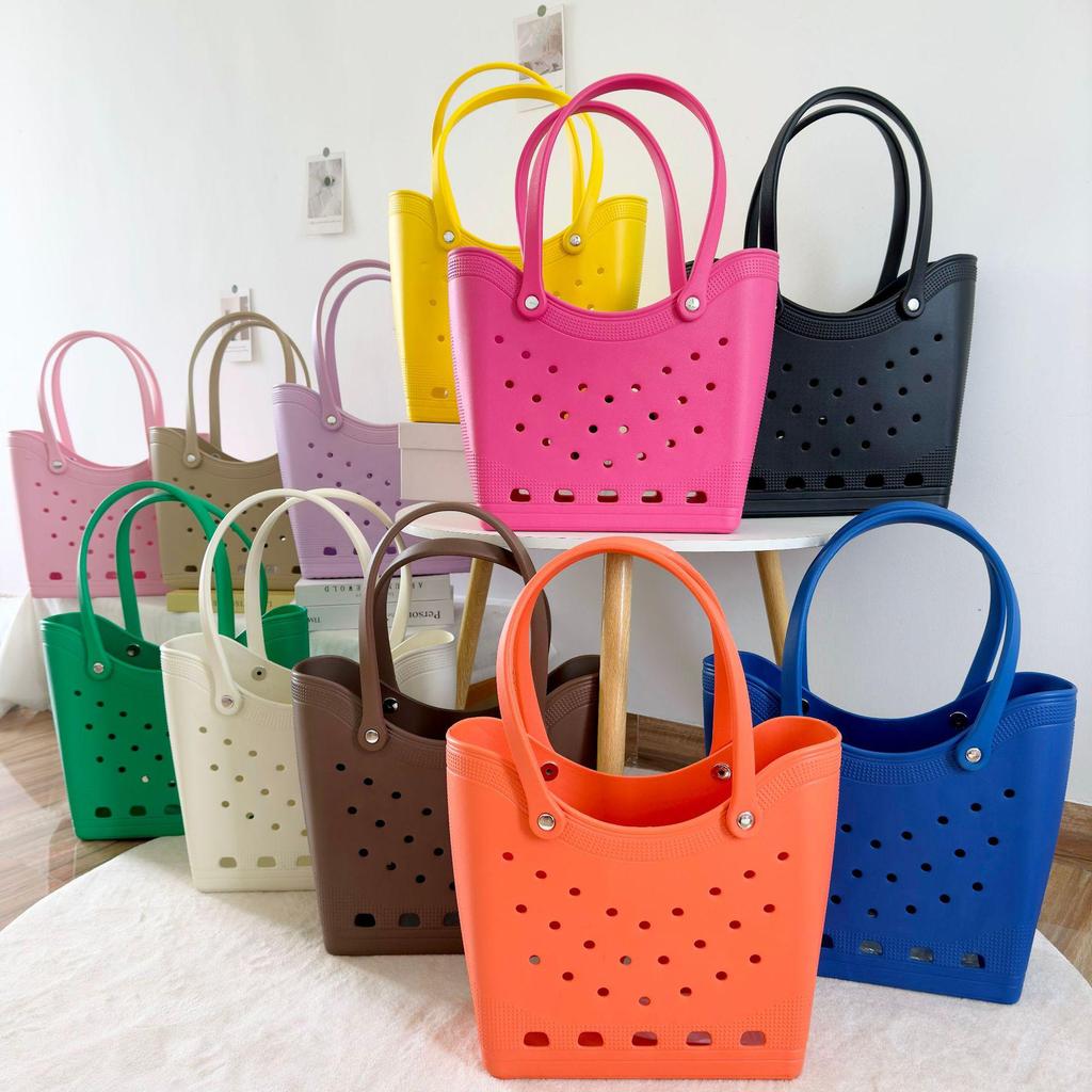 EVA Waterproof Beach Tote: Large Capacity Perforated Travel Bag