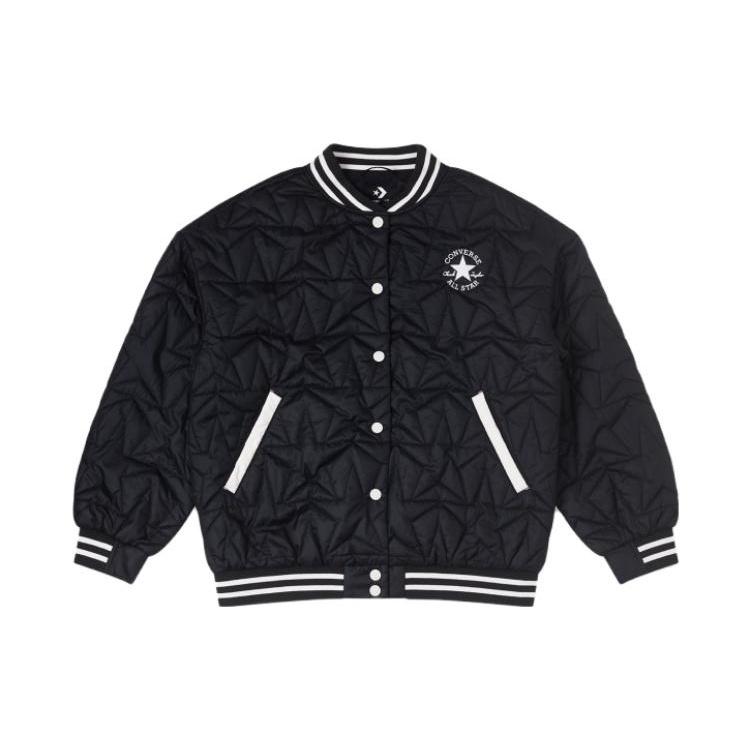 (WMNS) Converse RPC Padded Baseball Bomber Jacket Asia Sizing Black White Women s 10025223-A03 XS