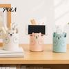 Desk Organizer Cute Bear 2-in-1 Pen Holder & Phone Stand, Macaron Colors Organizer, Large Capacity Storage for Pens Makeup Brushes Scissors