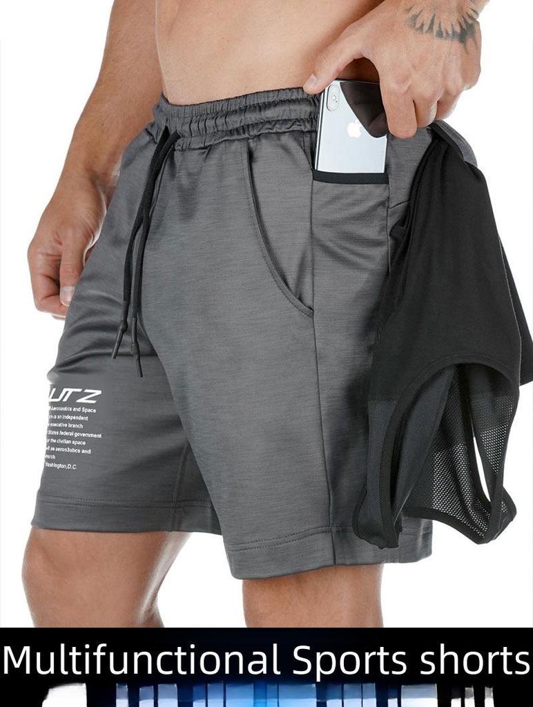Pantaloni scurți de alergare și fitness respirabili, cu croială slim fit, la modă, de la Muscle Brothers