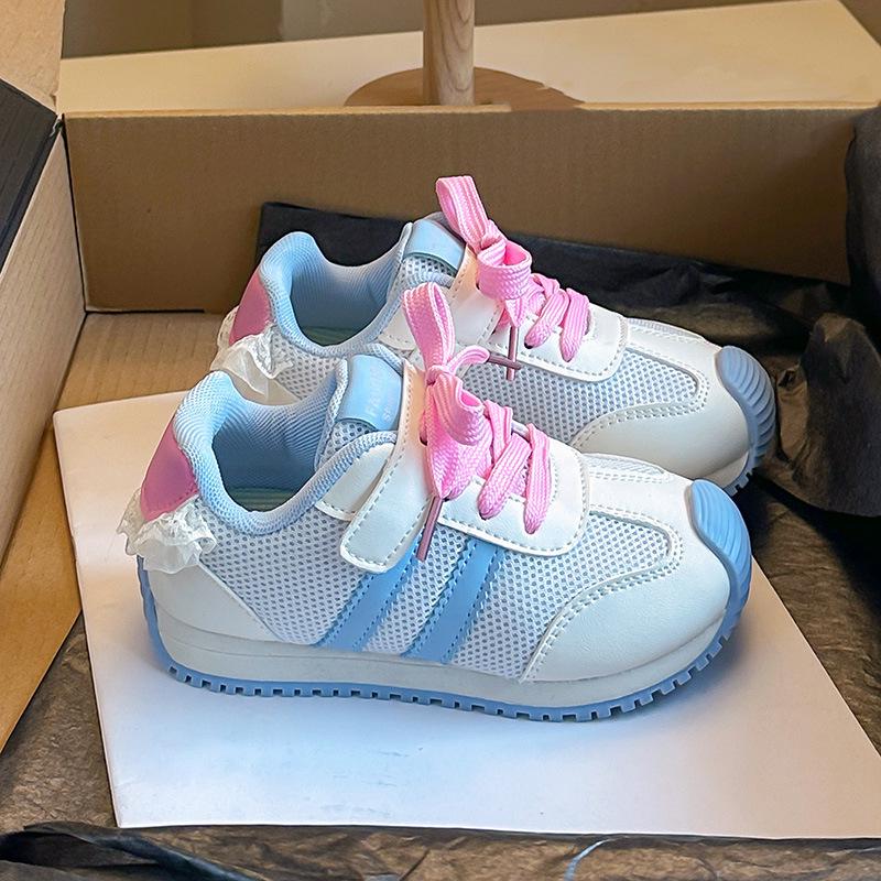 Girls 2026 Spring Fashion Sports Shoes – Mesh Soft Sole for Big Kids, Princess Style 29 синий