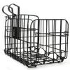 Strong Black Iron Mountain Bike Folding Front Basket Foldable Rear Hanging Wire Bag Bicycle AccessoryBlack Thicken