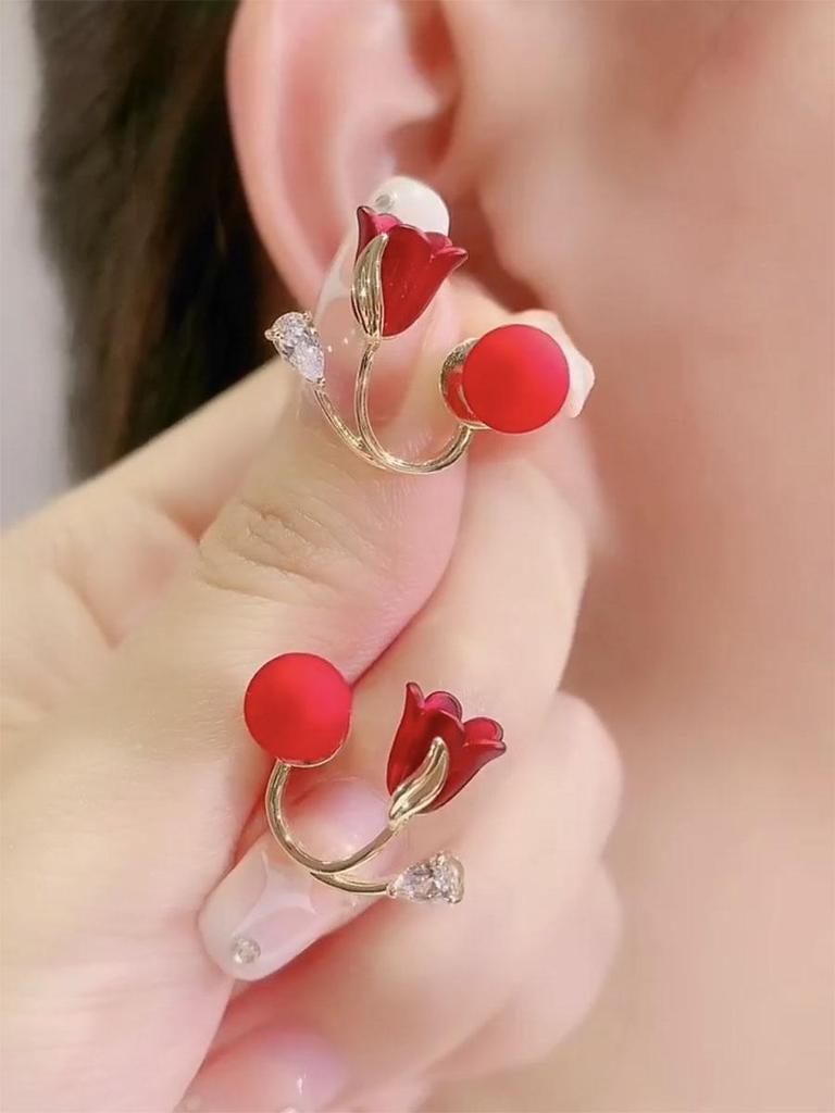 Náušnice s jehlou ze stříbra S925 s kočičím okem a perlou, dlouhé s mašličkou - Retro a všestranný styl pro ženy