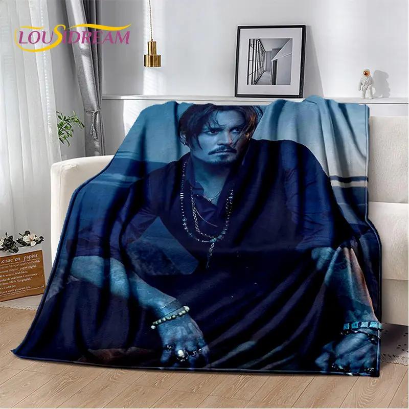 3D-Druck Johnny Depp Serie Weiche Plüschdecke, Flanelldecke Überwurfdecke für Wohnzimmer Schlafzimmer Bett Sofa Picknickabdeckung