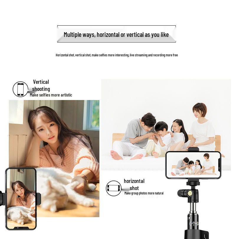 Outdoor Multi-Functional Phone Stand Tripod with Fill Light for Streaming & Photography