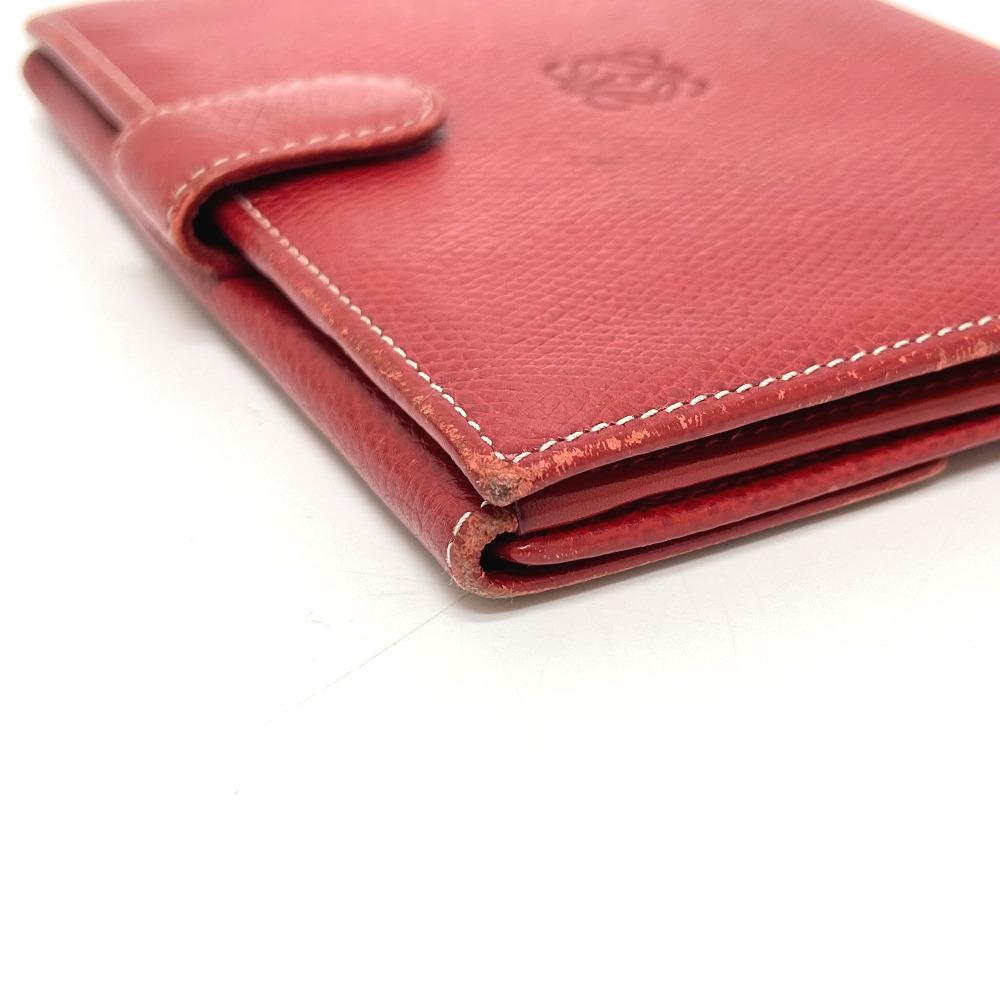 Loewe Anagram Geldbörse Kompakte Geldbörse Faltgeldbörse Leder Rot