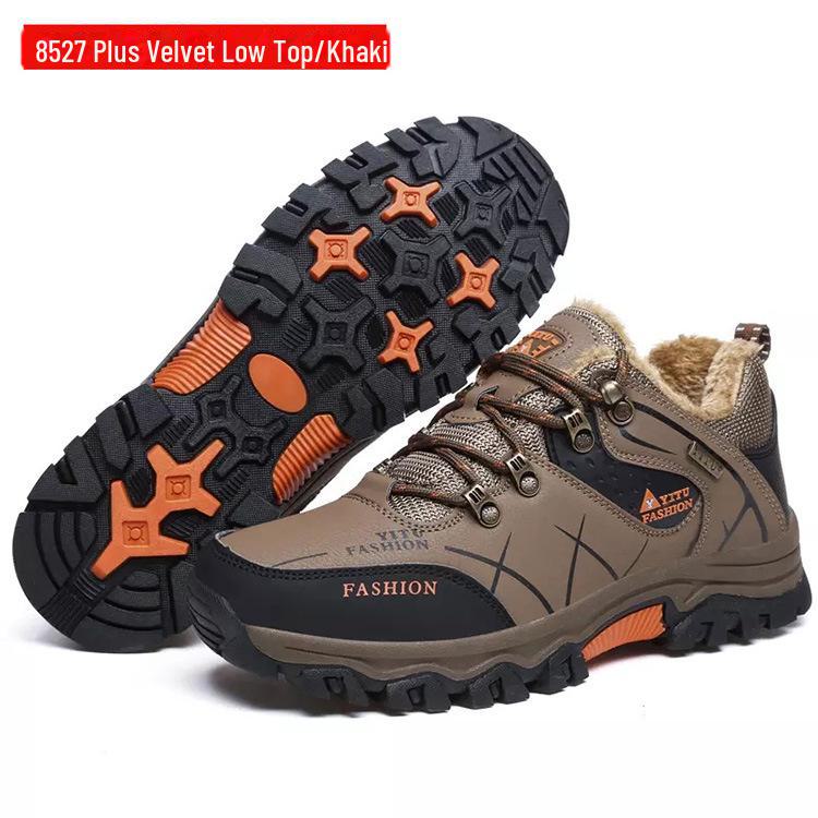 Męskie wysokie buty do biegania i wędrówek na świeżym powietrzu - jesienno-zimowe, ciepłe, aksamitne, modne trampki