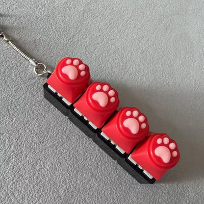 Macaron siliconen kattenpoot knijper Tetris schacht tester toetsenbord decompressie toetsen sleutelhanger