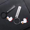 Stainless Steel Ducking Love Keyring Couples Jewelry Duck Pendant Funny Duck Keychain  Handbag