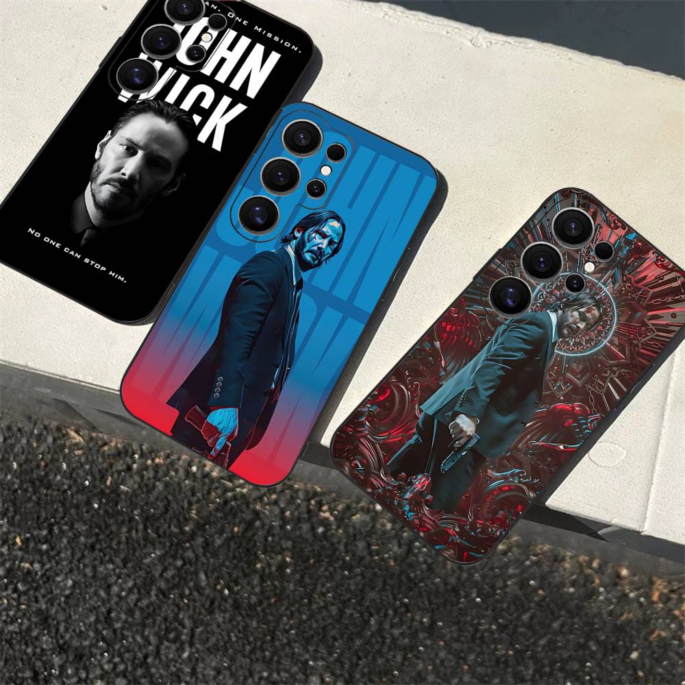 1pc Classic J-john Movie W-wick Phone Case For Samsung S 24 Fe 25 Ultra Plus 20 Lite 21 30 22 23 24 22 Ultra 5G Fundas