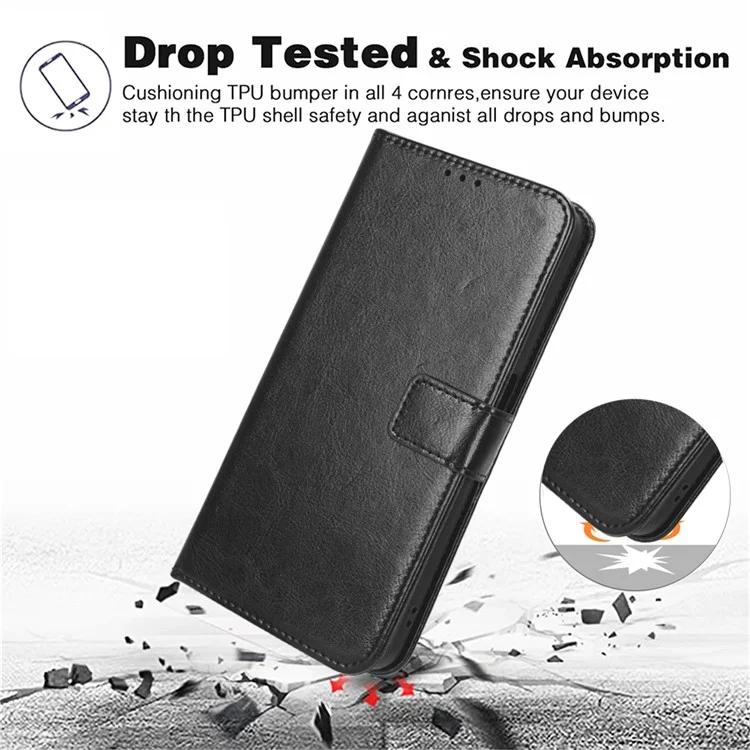 For Honor X8a 4G PU Leather Phone Case Wallet Crazy Horse Texture Stand Flip Folio Cover